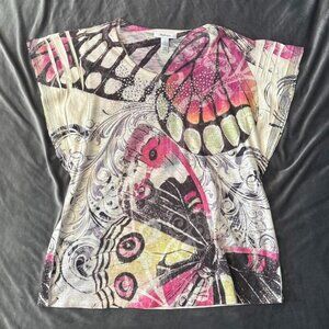 Y2k Style & CO studded butterfly print top